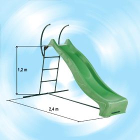   Combinație scară-tobogan – cu înălțimea de pornire de 1,2 m și tobogan ondulat HDPE